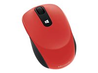 Microsoft Sculpt Mobile Mouse - Souris - droitiers et gauchers - optique - 3 boutons - sans fil - 2.4 GHz - récepteur sans fil USB - rouge flamme 43U-00026