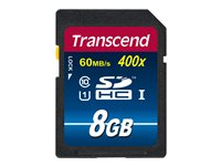Transcend Premium - Carte mémoire flash - 8 Go - UHS Class 1 / Class10 - 400x - SDHC UHS-I TS8GSDU1