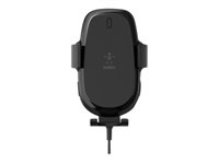 Belkin BOOST CHARGE - Support de chargement sans fil de voiture + adaptateur d'alimentation de voiture - 10 Watt - noir WIC001BTBK