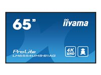 iiyama ProLite LH6554UHS-B1AG - Classe de diagonale 65" (64.5" visualisable) écran LCD rétro-éclairé par LED - signalisation numérique - avec lecteur multimédia intégré, SDM Slot PC - 4K UHD (2160p) 3840 x 2160 - noir, finition matte LH6554UHS-B1AG