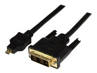 StarTech.com Câble Adaptateur Micro HDMI® vers DVI-D M/M pour Tablet et Smartphone, 1x Micro HDMI (Type D) Mâle, 1x DVI-D (18+1) Mâle - 1m - Câble adaptateur - DVI-D mâle pour 19 pin micro HDMI Type D mâle - 1 m - blindé - noir HDDDVIMM1M