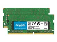 Crucial - DDR4 - kit - 64 Go: 2 x 32 Go - SO DIMM 260 broches - 2666 MHz / PC4-21300 - CL19 - 1.2 V - mémoire sans tampon - non ECC CT2K32G4SFD8266