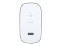 Belkin BOOST CHARGE USB-C Home Charger + Cable with Quick Charge - Adaptateur secteur - 27 Watt - QC 4+ (USB-C) - sur le câble : USB-C - argent F7U074VF04-SLV