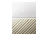 WD My Passport Ultra WDBFKT0040BGD - Disque dur - chiffré - 4 To - externe (portable) - USB 3.0 - AES 256 bits - or blanc WDBFKT0040BGD-WESN