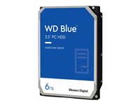 WD Blue - Disque dur - 6 To - interne - 3.5" - SATA 6Gb/s - 5400 tours/min - mémoire tampon : 64 Mo WD60EZRZ
