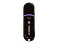 Transcend JetFlash 300 - Clé USB - chiffré - 8 Go - USB 2.0 - noir brillant TS8GJF300