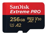 SanDisk Extreme Pro - Carte mémoire flash - 256 Go - A2 / Video Class V30 / UHS-I U3 / Class10 - microSDXC UHS-I SDSQXCZ-256G-GN6MA