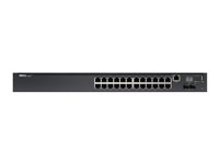 Dell Networking N2024 - Commutateur - C2+ - Géré - 24 x 10/100/1000 + 2 x 10 Gigabit SFP+ - flux d'air de l'avant vers l'arrière - Montable sur rack 210-ABNV
