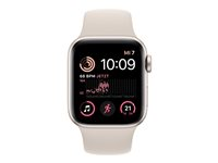 Apple Watch SE (GPS + Cellular) - 2e génération - 40 mm - aluminium droit - montre intelligente avec bande sport - fluoroélastomère - droit - taille du bracelet : Normal - 32 Go - Wi-Fi, LTE, Bluetooth - 4G - 27.8 g MNPH3NF/A