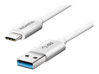 ADATA - Câble USB - USB type A (M) pour USB-C (M) reversible - USB 3.0 - 1 m - blanc ACA3AL-100CM-CSV
