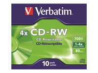 Verbatim DataLifePlus - 10 x CD-RW - 700 Mo (80 min) 4x 43123