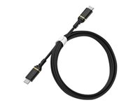 OtterBox Fast Charge Cable Standard - Câble USB - 24 pin USB-C (M) pour 24 pin USB-C (M) - USB 2.0 - 1 m - noir scintillant 78-52541
