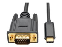 Tripp Lite USB C to VGA Adapter Cable Converter 1080p M/M USB Type C to VGA, USB-C, USB Type-C 16ft 16' - Adaptateur vidéo externe - USB-C 3.1 - D-Sub - noir U444-016-V