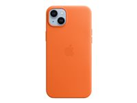 Apple - Coque de protection pour téléphone portable - compatibilité avec MagSafe - cuir - orange - pour iPhone 14 Plus MPPF3ZM/A