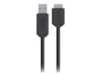 Belkin SuperSpeed USB 3.0 Cable A to Micro-B - Câble USB - USB type A (M) pour Micro-USB Type B (M) - USB 3.0 - 91.4 cm - moulé - noir - B2B F3U166BT03-BLK