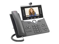 Cisco IP Phone 8865 - Visiophone IP - avec appareil photo numérique, Interface Bluetooth - IEEE 802.11a/b/g/n/ac (Wi-Fi) - SIP, SDP - 5 lignes - Charbon CP-8865-3PCC-K9=