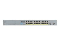 Zyxel GS1300-26HP - Commutateur - 24 x 10/100/1000 (PoE+) + 2 x Gigabit SFP (liaison montante) - de bureau - PoE+ (250 W) GS1300-26HP-EU0101F