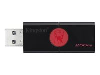 Kingston DataTraveler 106 - Clé USB - 256 Go - USB 3.1 Gen 1 - Noir sur rouge DT106/256GB