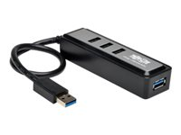 Tripp Lite Portable 4-Port USB 3.0 SuperSpeed Mini Hub with Built In Cable - Concentrateur (hub) - 4 x SuperSpeed USB 3.0 - de bureau U360-004-MINI