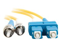 C2G SC-ST 9/125 OS1 Duplex Singlemode PVC Fiber Optic Cable (LSZH) - Cordon de raccordement - mode unique ST (M) pour mode unique SC (M) - 3 m - fibre optique - duplex - 9 / 125 micromètres - OS1 - sans halogène - jaune 85579