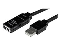 StarTech.com Câble Répéteur Active USB 2.0 25 m Mâle vers Femelle - Rallonge / Extension USB 2.0 Actif - 1x USB A (M) 1x USB A (F) - 25m - Rallonge de câble USB - USB (F) pour USB (M) - USB 2.0 - 25 m - actif - noir - pour P/N: SVA5H2NEUA, UUSBOTG USB2AAEXT25M