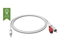 VISION Techconnect - Câble audio - RCA mâle pour mini jack stéréo mâle - 2 m - blanc TC 2M3.5MM2PHO