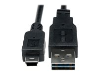 Tripp Lite 6in USB 2.0 High Speed Cable Reversible A to 5Pin Mini B M/M 6" - Câble USB - mini USB type B (M) pour USB (M) - USB 2.0 - 15 cm - moulé, connecteur A réversible - noir UR030-06N