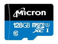 Micron - Carte mémoire flash - 128 Go - A1 / UHS-I U1 / Class10 - microSDXC UHS-I MTSD128AHC6MS-1WT