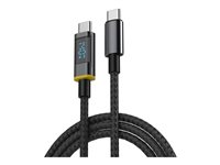 DLH - Câble USB - 24 pin USB-C (M) pour 24 pin USB-C (M) - 5 A - 1 m - jusqu'à 480 Mbps, USB Power Delivery (140W) - noir DY-TU5085B