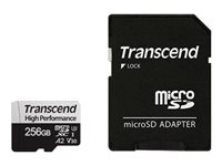 Transcend High Performance 330S - Carte mémoire flash - 256 Go - A2 / Video Class V30 / UHS-I U3 - microSDXC UHS-I TS256GUSD330S