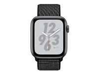 Apple Watch Nike+ Series 4 (GPS) - 40 mm - espace gris en aluminium - montre intelligente avec boucle Nike sport - nylon tissé - noir - taille de bande 130-190 mm - 16 Go - Wi-Fi, Bluetooth - 30.1 g MU7G2NF/A
