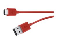 Belkin MIXIT - Câble USB - USB (M) pour USB-C (M) - USB 2.0 - 1.83 m - connecteur C réversible - rouge F2CU032BT06-RED