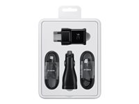 Samsung Charger Pack EP-U3100 - Kit d'adaptateur secteur - (adaptateur secteur, adaptateur d'alimentation de voiture, 2 x câble USB) - noir EP-U3100WBEGWW
