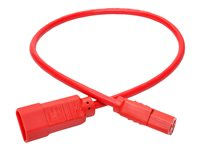 Tripp Lite 2ft Computer Power Extension Cord 10A 18 AWG C14 to C13 Red 2' - Rallonge de câble d'alimentation - IEC 60320 C14 pour IEC 60320 C13 - CA 100-250 V - 10 A - 61 cm - rouge P004-002-ARD