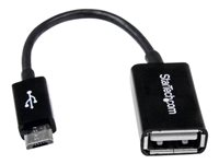 StarTech.com 5in Micro USB to USB OTG Host Adapter - Micro USB Male to USB A Female On-The-GO Host Cable Adapter (UUSBOTG) - Adaptateur USB - USB (F) pour Micro-USB de type B (M) - USB 2.0 OTG - 12.7 cm - noir - pour P/N: ST4300U3C1, ST4300U3C1B UUSBOTG