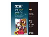 Epson Value - Brillant - 100 x 150 mm - 183 g/m² - 100 feuille(s) papier photo - pour Epson L382, L386, L486; Expression Home HD XP-15000; Expression Premium XP-900 C13S400039