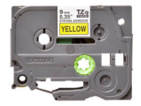 Brother TZe-S621 - Adhésif extra fort - noir sur jaune - Rouleau (0,9 cm x 8 m) 1 cassette(s) ruban laminé - pour Brother PT-D210, D600, H110, H200; P-Touch PT-1880, E800, H107; P-Touch Cube Plus PT-P710 TZES621