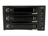 StarTech.com "Rack Amovible 2 x 5.25"" pour 3 Disques Durs SATA ou SAS 3.5"" - Face Arrière HDD" - Rack de stockage mobile - 3.5" - noir SATSASBAY3BK