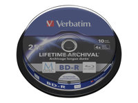Verbatim M-Disc - 10 x BD-R - 25 Go 4x - surface imprimable par jet d'encre - spindle 43825