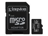 Kingston Canvas Select Plus - Carte mémoire flash (adaptateur microSDHC - SD inclus(e)) - 32 Go - A1 / Video Class V10 / UHS Class 1 / Class10 - microSDHC UHS-I (pack de 3) SDCS2/32GB-3P1A