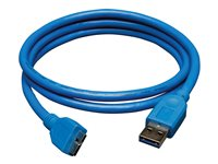 Tripp Lite Câble USB 3.0 SuperSpeed pour périphériques (A vers Micro-B M/M) 0,91 m - Câble USB - USB type A (M) pour Micro-USB Type B (M) - USB 3.0 - 91 cm - bleu U326-003