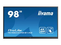 iiyama ProLite TE9804MIS-B1AG - Classe de diagonale 98" écran LCD rétro-éclairé par LED - signalétique numérique interactive - avec lecteur de média intégré et écran tactile (multipoint) - Android - 4K UHD (2160p) 3840 x 2160 - noir, mat TE9804MIS-B1AG