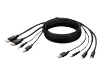 Belkin Secure KVM Combo Cable - Câble vidéo / USB / audio - USB, jack mini, Mini DisplayPort (M) pour USB type B, jack mini, DisplayPort (M) - 3.05 m - passif, support 4K - noir F1DN2CCBL-MP-10