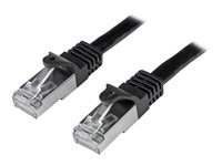 StarTech.com Câble réseau Cat6 blindé SFTP sans crochet - 2 m Noir - Cordon Ethernet RJ45 anti-accroc - Câble patch - Cordon de raccordement - RJ-45 (M) pour RJ-45 (M) - 2 m - SFTP - CAT 6 - moulé, sans crochet - noir N6SPAT2MBK