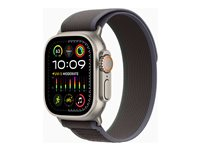 Apple Watch Ultra 2 - 49 mm - titane - montre intelligente avec Boucle Trail - tissage en nylon - bleu/noir - taille du bracelet : S/M - 64 Go - Wi-Fi, LTE, UWB, Bluetooth - 4G - 61.4 g MRF53NF/A