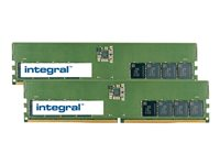 Integral - DDR5 - kit - 32 Go: 2 x 16 Go - DIMM 288 broches - 4800 MHz / PC5-38400 - CL40 - 1.1 V - mémoire sans tampon - on-die ECC IN5T16GNHRBXK2