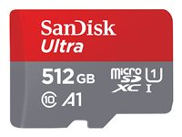 SanDisk Ultra - Carte mémoire flash (adaptateur microSDXC vers SD inclus(e)) - 512 Go - A1 / UHS Class 1 / Class10 - microSDXC UHS-I SDSQUAR-512G-GN6MA