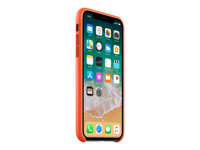 Apple - Coque de protection pour téléphone portable - cuir - orange vif - pour iPhone X MRGK2ZM/A