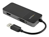 StarTech.com USB 3.0 to HDMI and VGA Adapter, 4K/1080p USB Type-A Dual Monitor Multiport Adapter Converter, External Video Graphics Card for Multiple Screens, Multi Display USB Adapter - USB 3.0 to HDMI VGA (USB32HDVGA) - Adaptateur vidéo - USB type A mâle pour HD-15 (VGA), HDMI femelle - noir, argent USB32HDVGA