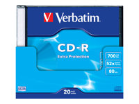Verbatim - 20 x CD-R - 700 Mo (80 min) 52x - boîtier CD étroit 43348